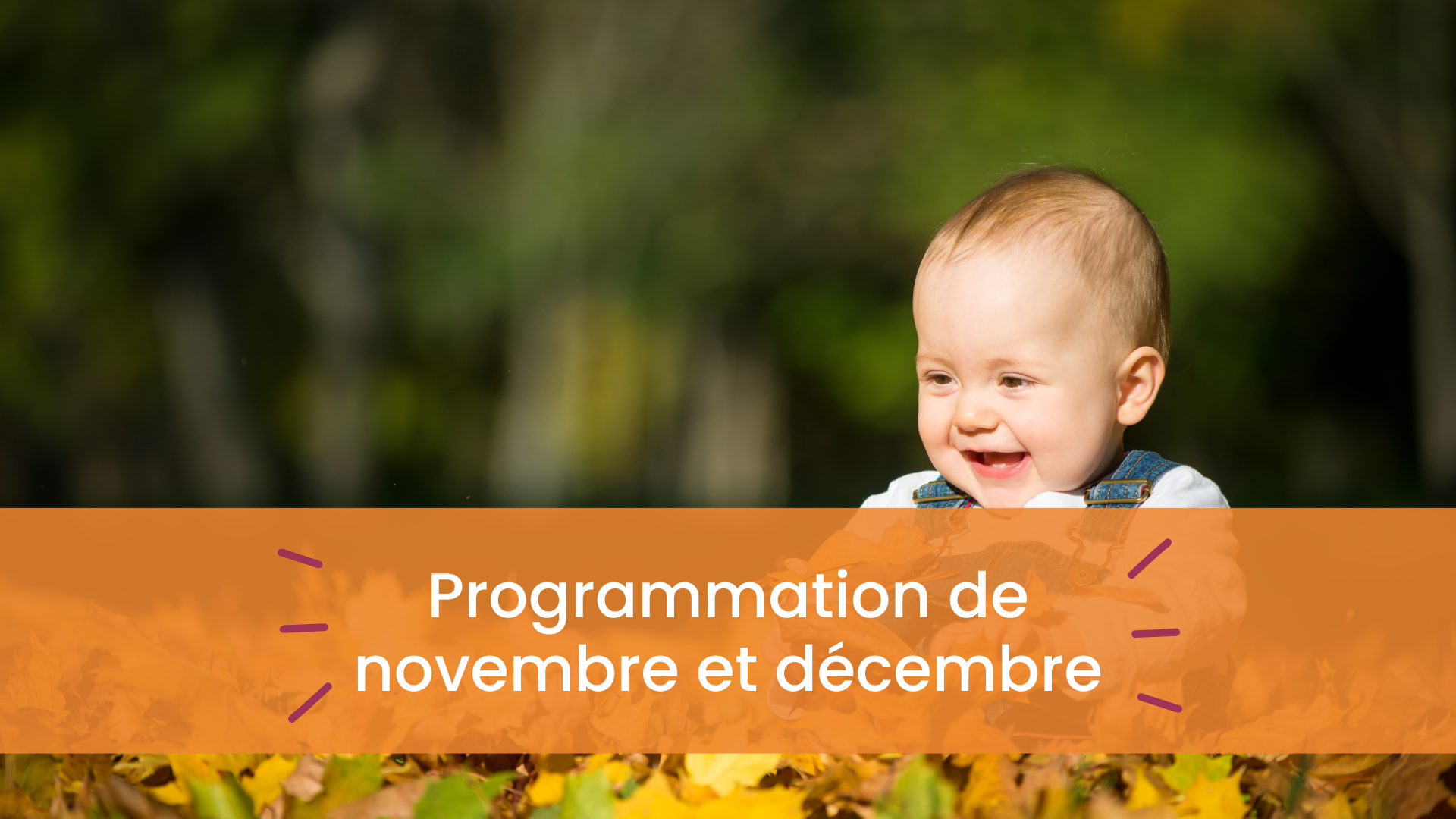 Programmation de novembre et décembre : c'est le temps de s'inscrire!